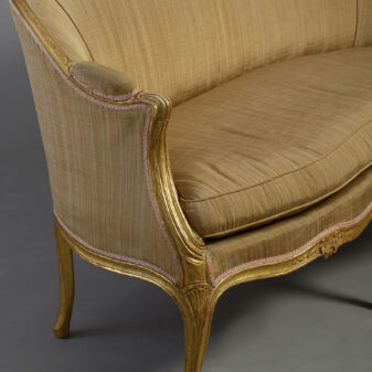 Late 18th century george iii period french hepplewhite giltwood sofa