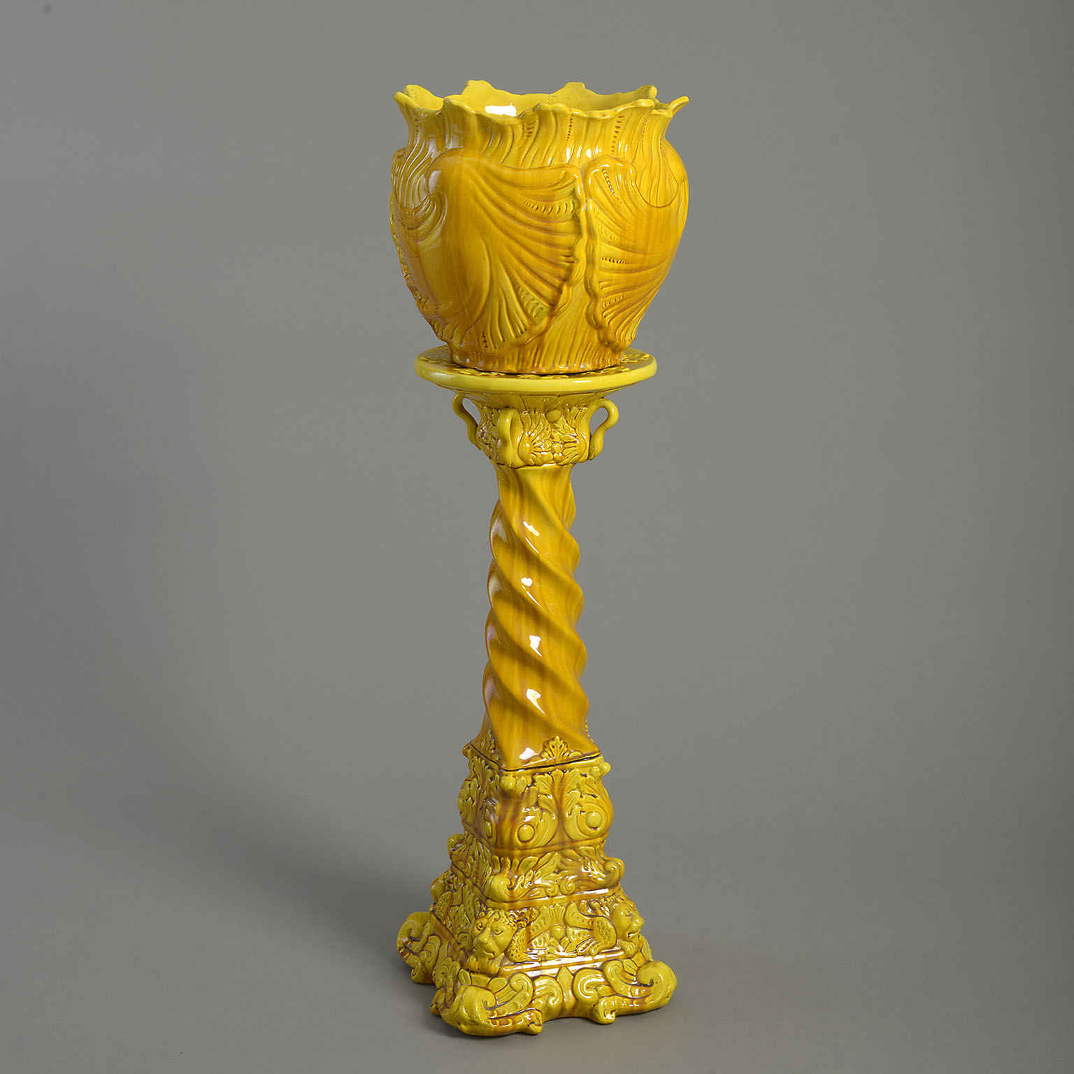 Yellow minton jardiniere Yellow minton jardiniere