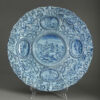 Blue and white maiolica charger