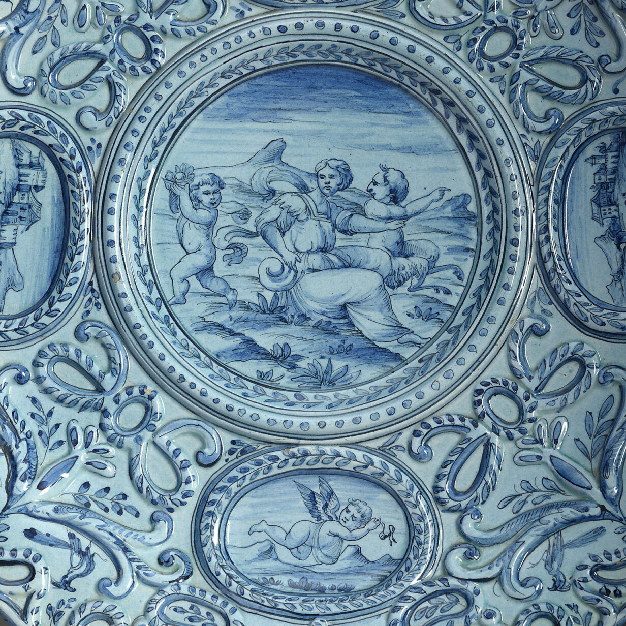 Blue and White Maiolica Charger