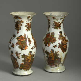 Pair of Decalcomania Vases