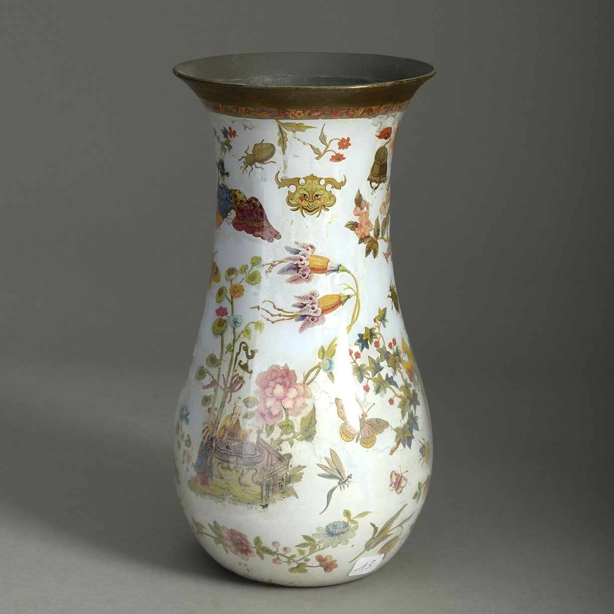 19th century decalcomania vase