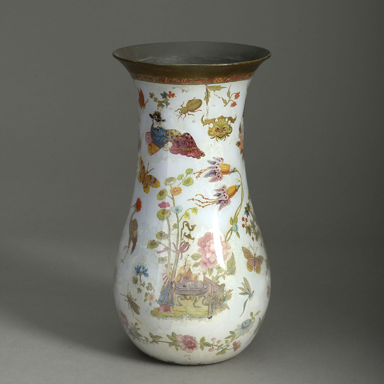 19th Century Decalcomania Vase