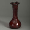 Red swirl glass vase