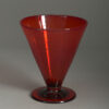 Conical red glass vase