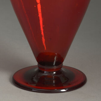 Early 20th century brilliant red glass vase