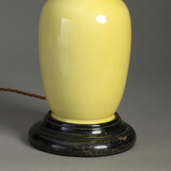 Yellow pottery vase lamp