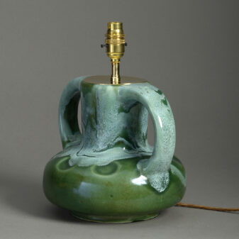 Green Pottery Art Vase Lamp