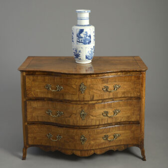 Late 18th century burr walnut and inlaid commode