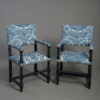 Pair of ebonised armchairs