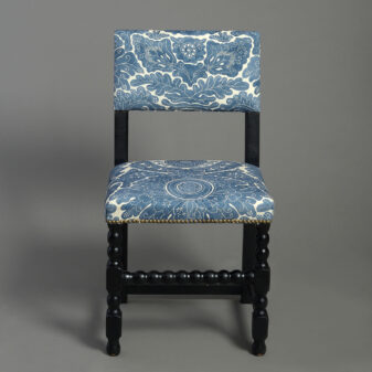 Pair of ebonised side chairs