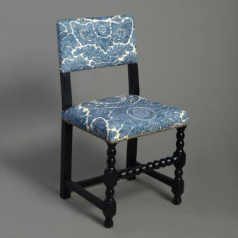 Pair of ebonised side chairs