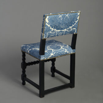 Pair of ebonised side chairs