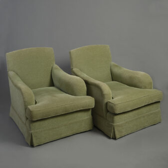 Pair of Howard Style Easy Armchairs