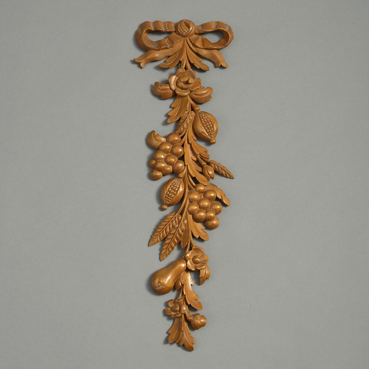 Pair of carved wooden drops