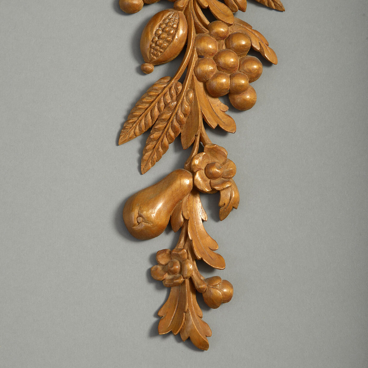Pair of carved wooden drops