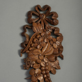 Pair of carved oak wall drops
