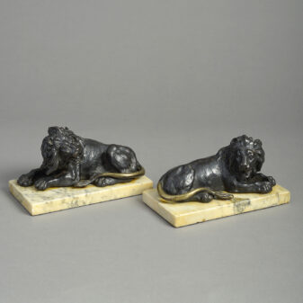Pair of bronze lions