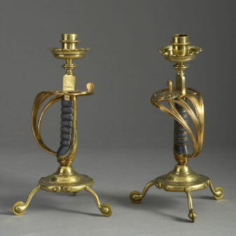 Pair of Sword Hilt Candlesticks