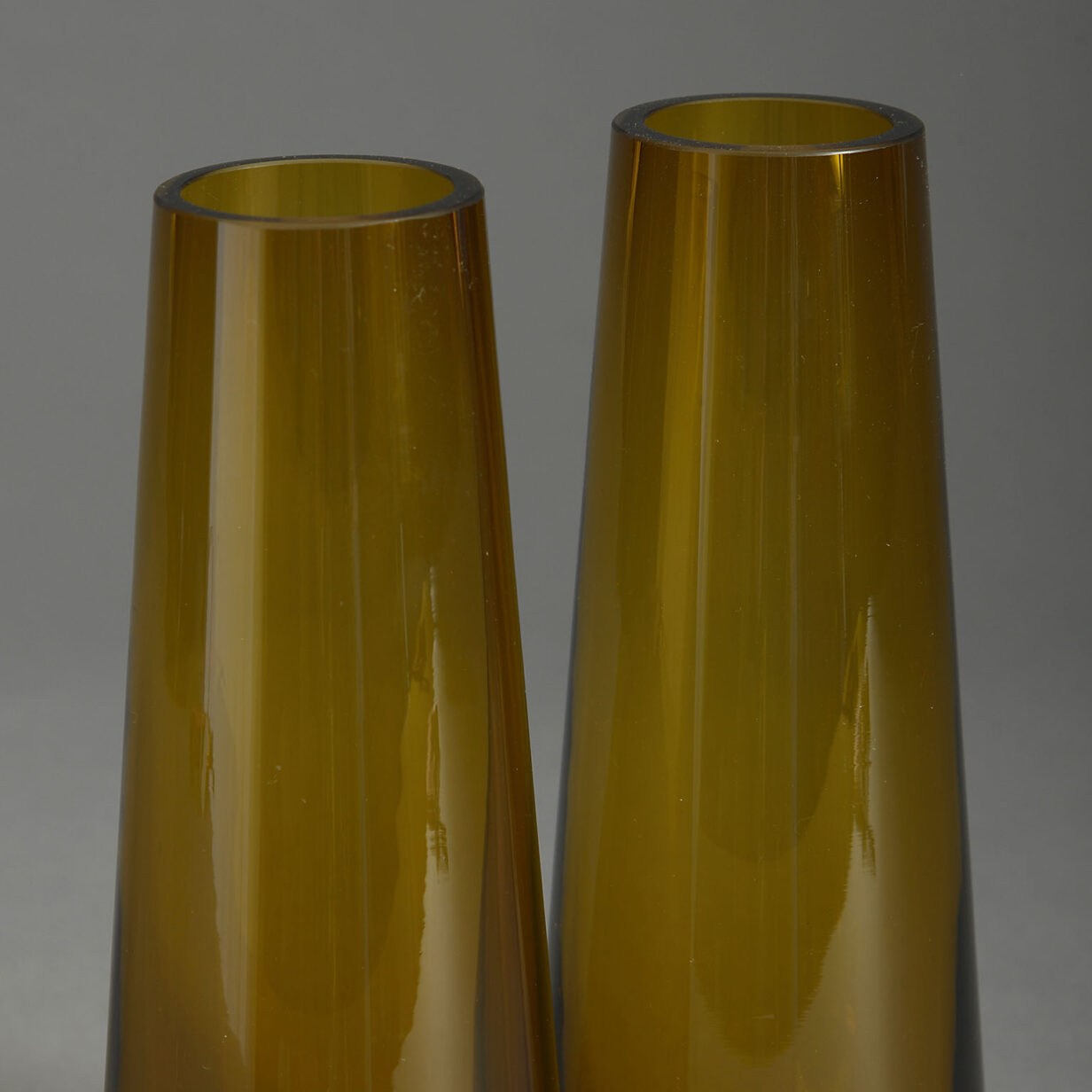Pair of amber glass vases