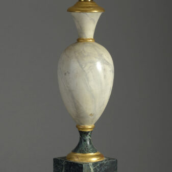 20th century faux marble painted wooden table lamp