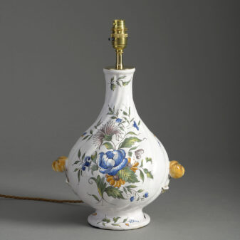 Faience pottery lamp