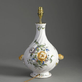 Faience pottery lamp