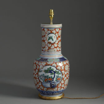 19th century meiji period imari vase lamp