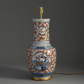 19th century meiji period imari vase lamp