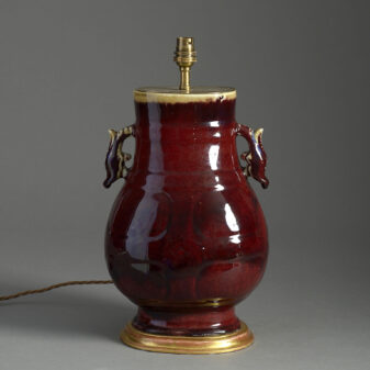 Flambe porcelain vase lamp