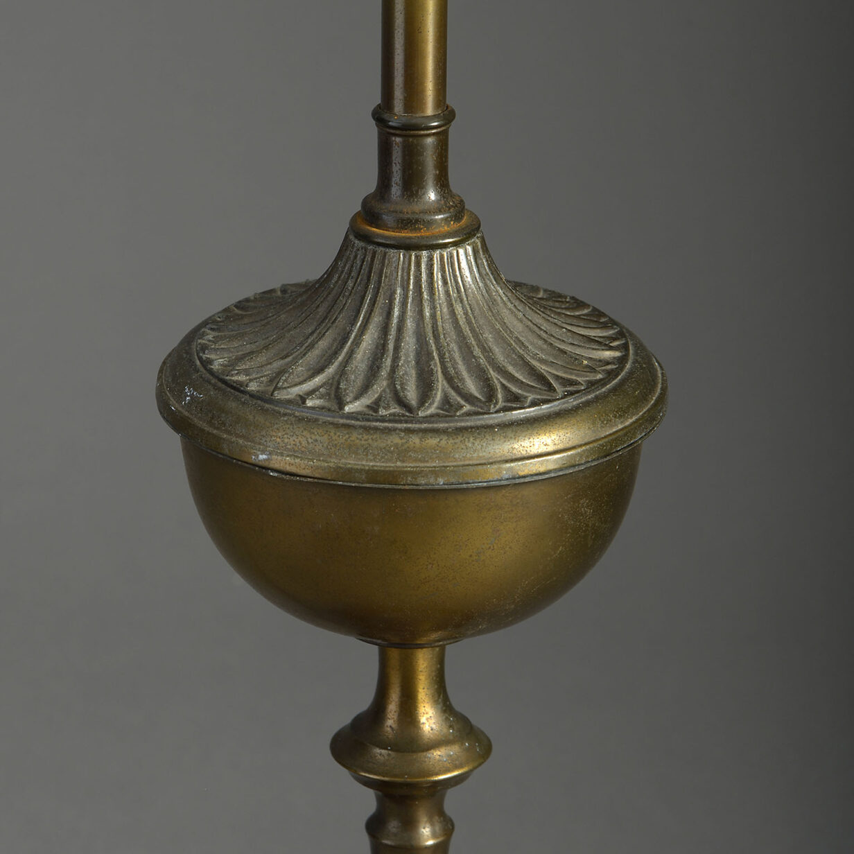 Bronzed column lamp