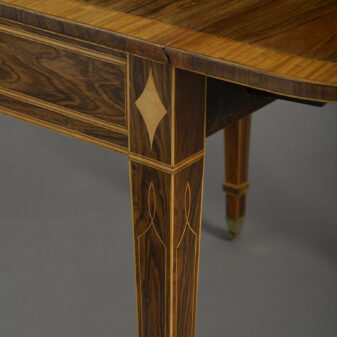 Early 19th century regency period satinwood inlaid rosewood pembroke table