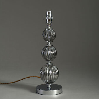 Mid-20th century modernist glass & chrome table lamp