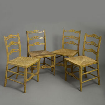 Four Painted Ladder Back Dining Chairs