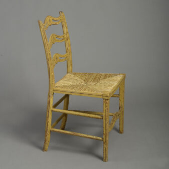 Set of four 18th century george iii period painted ladder back side dining chairs