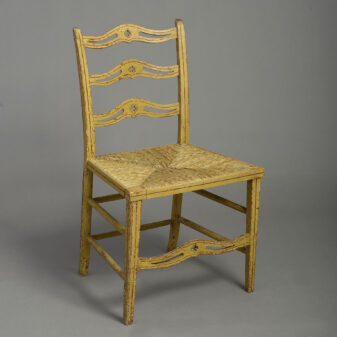 Set of four 18th century george iii period painted ladder back side dining chairs