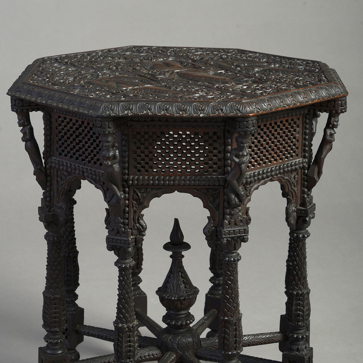 Carved indian occasional table