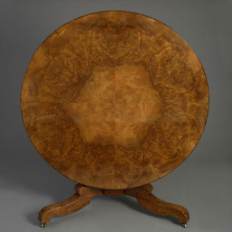 Burr walnut centre table