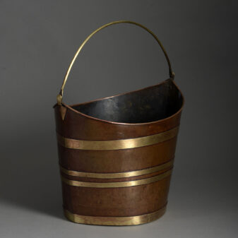 Copper and brass peat bucket