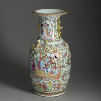 19th century famille rose canton porcelain vase