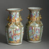 Pair of canton porcelain vases