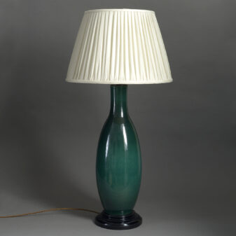 Tall Green Glazed Lamp