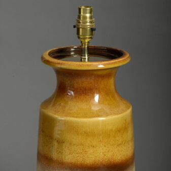 Orange glazed vase lamp