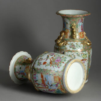 Pair of canton porcelain vases