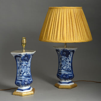 Pair of Blue and White Delft Trumpet Vases