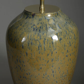 Pair of flecked glaze vase lamps
