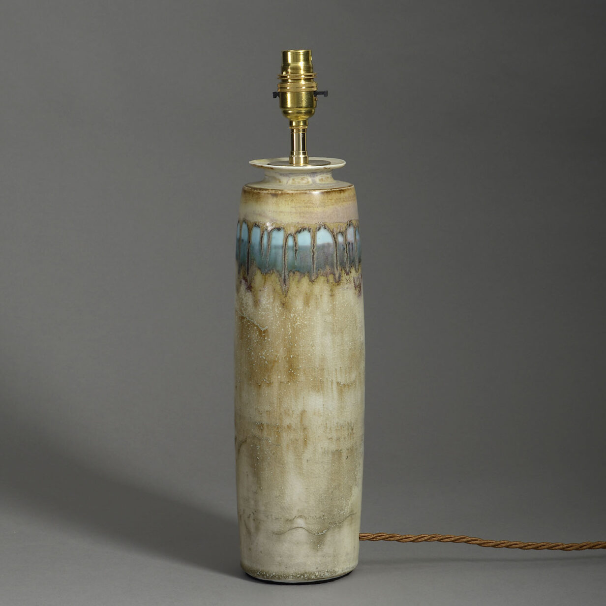 Mid-century studio pottery vase lamp