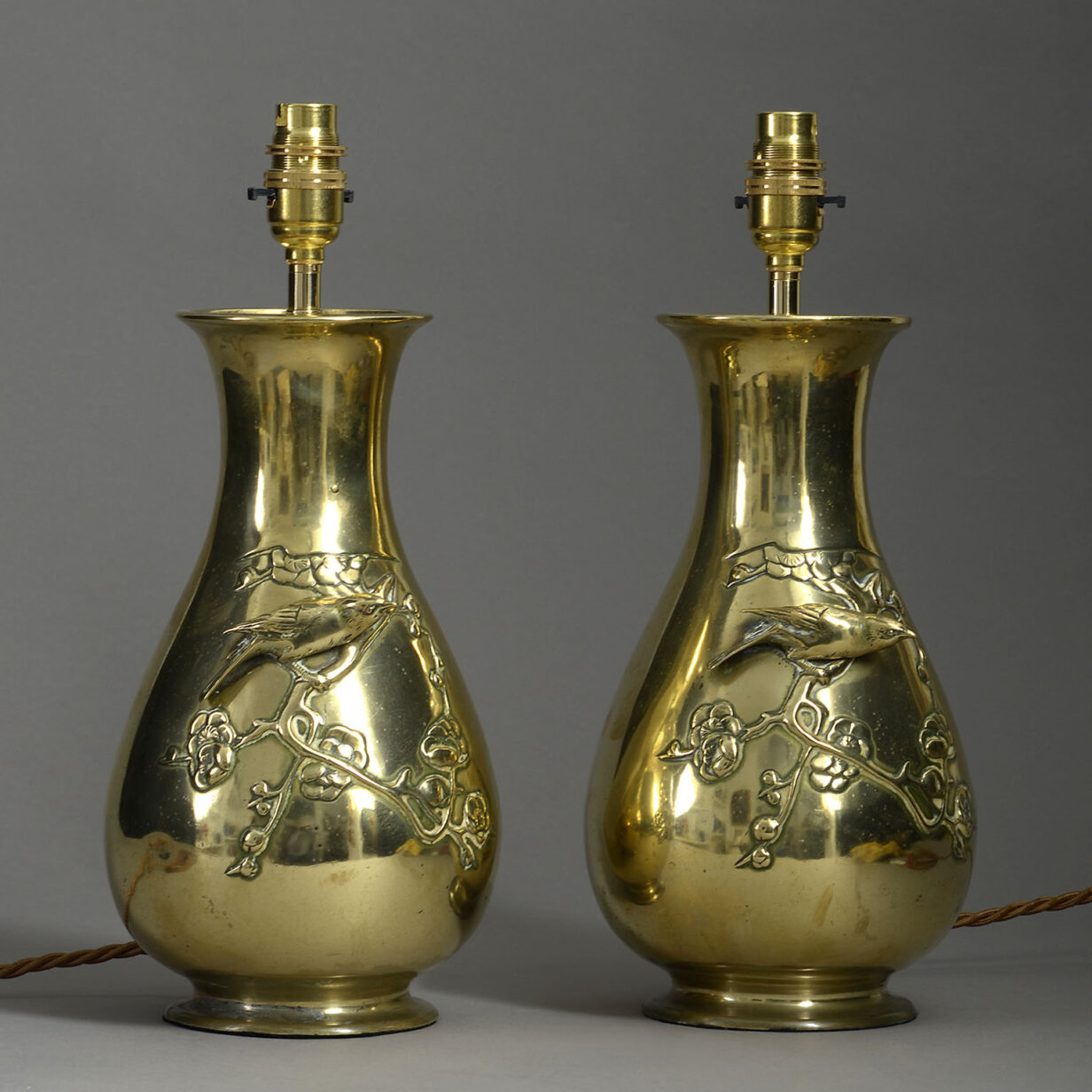 Pair of Brass Vase Lamps