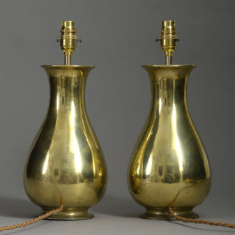 Pair of brass vase lamps