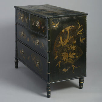 Regency japanned chest of drawers